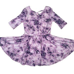 Dot Dot Smile Girls Dress Purple Pink Chevron Ballet Ballerina Crisscross 2T
